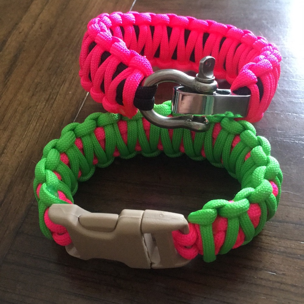💎 Handmade 🖐 2 Paracord Bracelet Lot